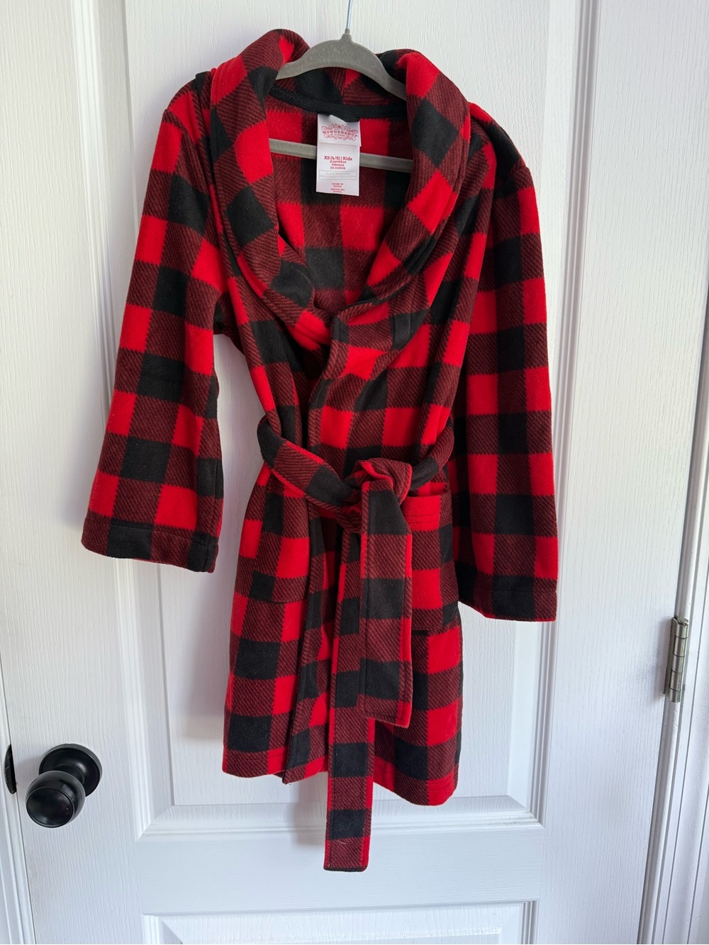 Wondershop Red and Black Buffalo Plaid Kids Robe